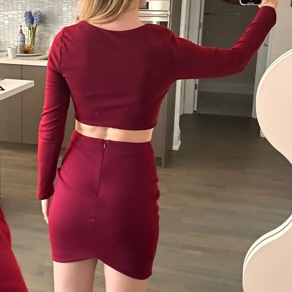 TOBI Kylie Bodycon Set in Wine - Picture 7 of 8